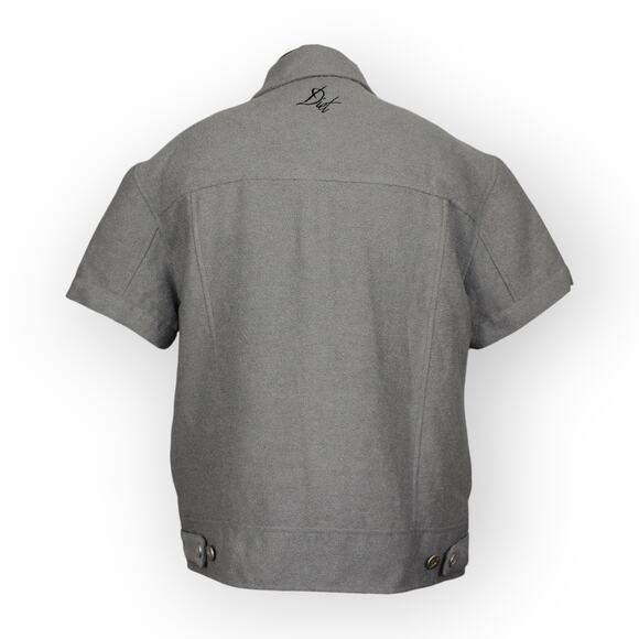 NEW DietStartsMonday_ (M) Trucker ShortSleeve ButtonUp Utility Shirt Jacket Grey - Picture 15 of 15